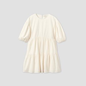 puff short sleeve tiered dress
